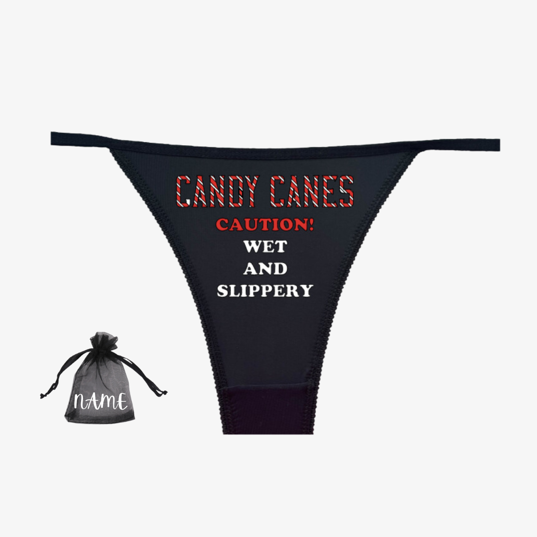 Christmas Underwear Novelty Gift, Candy Cane Caution Christmas Panty – NICE  TO MATCH YOU