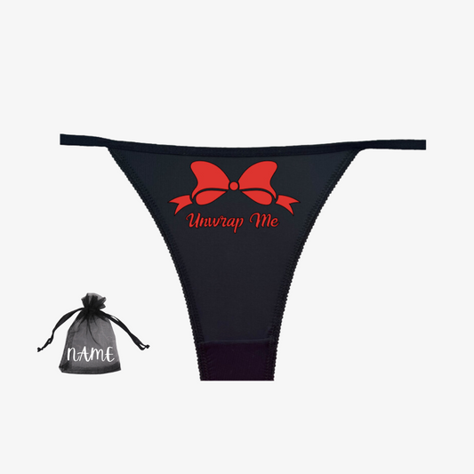 a woman's underwear with a drawstring bag