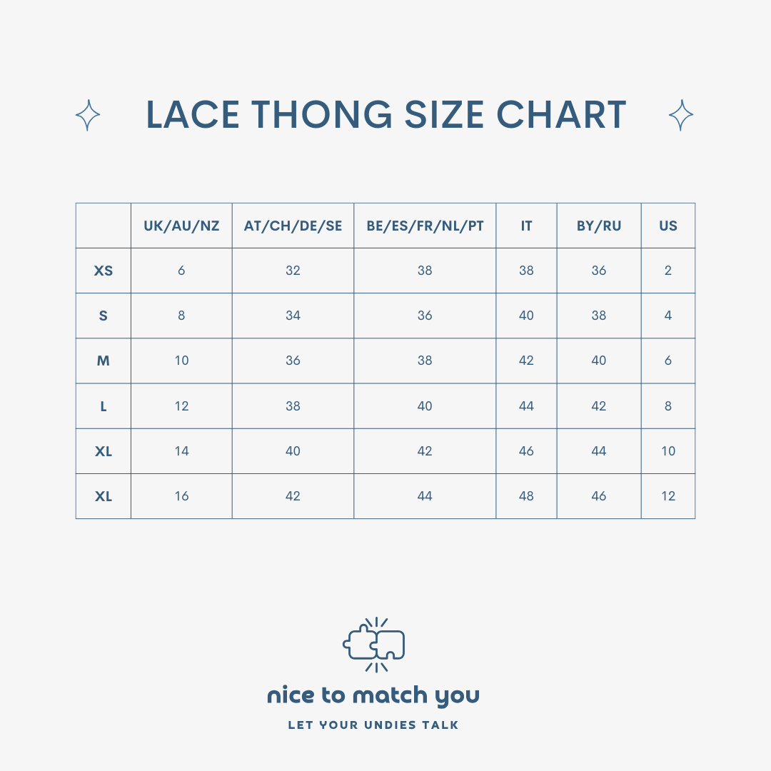 the size chart for the lace hong size chart